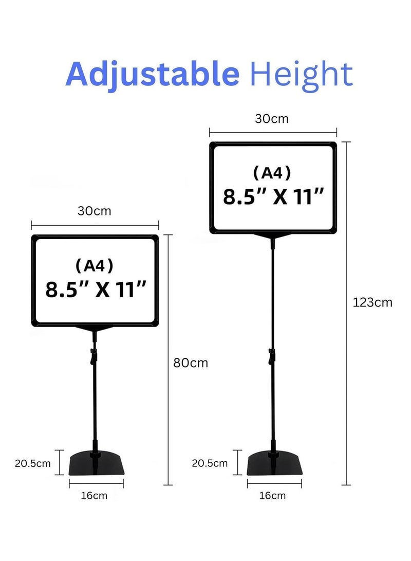 أورتوك حامل حامل لافتات قابل للتعديل، حامل لوحة لافتات لعرض قائمة الإعلانات، حامل لافتات لافتات الأسعار، حامل لافتات الأسعار، إطار مفتوح بإطار عمودي أفقي قابل للفتح، قاعدة عرض عمودية أفقية للخدمة الشاقة مراكز التسوق والمدارس والمحلات التجارية من 80 إلى 123 سم - Image 2